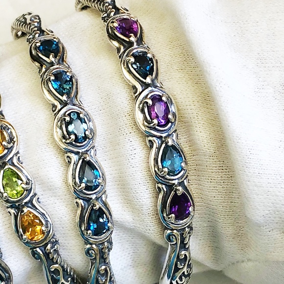 Choose ONE NWOB Sterling Cuff Gemstone Bracelet - Picture 5 of 9